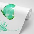 SELF ADHESIVE WALLPAPER FEATHER WITH A BUTTERFLY IN GREEN DESIGN - SELF-ADHESIVE WALLPAPERS - WALLPAPERS