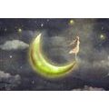 CANVAS PRINT GIRL ON THE MOON - PICTURES OF PEOPLE - PICTURES