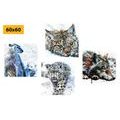 CANVAS PRINT SET ANIMALS IN AN INTERESTING WATERCOLOR DESIGN - SET OF PICTURES - PICTURES