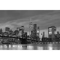 WALL MURAL BLACK AND WHITE BROOKLYN BRIDGE - BLACK AND WHITE WALLPAPERS - WALLPAPERS