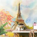 PAPIER PEINT AUTOCOLLANT TOUR EIFFEL AUX COULEURS PASTEL - PAPIERS PEINTS AUTOCOLLANTS - PAPIER PEINT