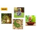 CANVAS PRINT SET FENG SHUI IN GREEN DESIGN - SET OF PICTURES - PICTURES