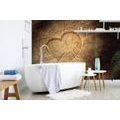 SELF ADHESIVE WALL MURAL HEART CARVED INTO A STUMP - SELF-ADHESIVE WALLPAPERS - WALLPAPERS