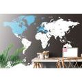 SELF ADHESIVE WALLPAPER MODERN MAP WITH A BLUE CONTRAST - SELF-ADHESIVE WALLPAPERS - WALLPAPERS