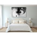 CANVAS PRINT YIN AND YANG YOGA IN BLACK AND WHITE - BLACK AND WHITE PICTURES - PICTURES