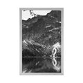 POSTER SEA EYE IN THE TATRAS IN BLACK AND WHITE - BLACK AND WHITE - POSTERS