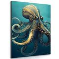 CANVAS PRINT BLUE-GOLD OCTOPUS - PICTURES LORDS OF THE ANIMAL KINGDOM - PICTURES