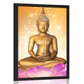 AFFICHE STATUE DE BOUDDHA SUR UNE FLEUR DE LOTUS - FENG SHUI - AFFICHES