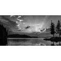 TABLOU REFLEXIE LAC MONTAN ÎN ALB-NEGRU - TABLOURI - 🔥 REDUCERE TOTALÃ 🔥