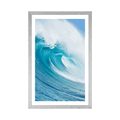 AFFICHE AVEC MONTURE LA VAGUE MARINE - NATURE - AFFICHES