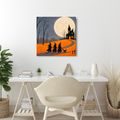 QUADRO SU TELA – SENTIERO NOTTURNO VERSO LA CASA DELLE STREGHE - QUADRI HALLOWEEN E HORROR - STAMPE E QUADRI