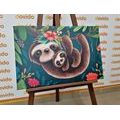 CANVAS PRINT CUTE SLOTHS - CHILDRENS PICTURES - PICTURES