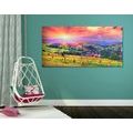 CANVAS PRINT HAYSTACKS IN THE CARPATHIAN MOUNTAINS - PICTURES OF NATURE AND LANDSCAPE - PICTURES