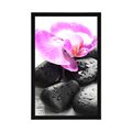 POSTER BEAUTIFUL INTERPLAY OF STONES AND ORCHIDS - FENG SHUI - POSTERS