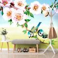 SELF ADHESIVE WALLPAPER TITMOUSES AND BLOOMING FLOWERS - SELF-ADHESIVE WALLPAPERS - WALLPAPERS