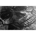 CANVAS PRINT SKULL IN BLACK AND WHITE - BLACK AND WHITE PICTURES - PICTURES