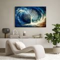 OBRAZ MYSTICKÝ STROM ŽIVOTA V MODRÝCH VLNÁCH - OBRAZY STROMY ŽIVOTA - OBRAZY