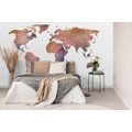 SAMOLEPÍCÍ TAPETA MAPA SVĚTA V ODSTÍNECH ORANŽOVÉ - SAMOLEPÍCÍ TAPETY - TAPETY