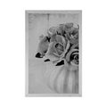 POSTER ROSES IN A VASE IN BLACK AND WHITE - BLACK AND WHITE - POSTERS