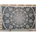 CANVAS PRINT ORNAMENTAL MANDALA WITH LACE IN BLACK AND WHITE - BLACK AND WHITE PICTURES - PICTURES