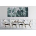 5-PIECE CANVAS PRINT MOUNTAINS IN THE FOG - PICTURES OF NATURE AND LANDSCAPE - PICTURES