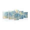 5-PIECE CANVAS PRINT BLUE DANDELION IN WATERCOLOR DESIGN - ABSTRACT PICTURES - PICTURES
