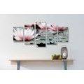 5-PIECE CANVAS PRINT LOTUS FLOWER - PICTURES FLOWERS - PICTURES