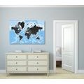 CANVAS PRINT MODERN WORLD MAP - PICTURES OF MAPS - PICTURES