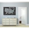 CANVAS PRINT MODERN MAP OF USA - PICTURES OF MAPS - PICTURES