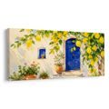 TABLEAU SUR TOILE – PORTE BLEUE SOUS LES CITRONS - TABLEAUX DE LA VILLE - TABLEAUX