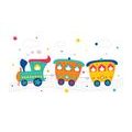 CANVAS PRINT PASTEL TRAIN - CHILDRENS PICTURES - PICTURES