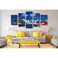 5-PIECE CANVAS PRINT NIGHT LANDSCAPE IN NORWAY - PICTURES OF NATURE AND LANDSCAPE - PICTURES