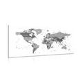 CANVAS PRINT WORLD MAP WITH A BLACK AND WHITE TOUCH - PICTURES OF MAPS - PICTURES