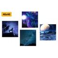 CANVAS PRINT SET MYSTERIOUS WOLF - SET OF PICTURES - PICTURES