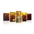 5-TEILIGES WANDBILD BUDDHA-STATUE MIT ABSTRAKTEM HINTERGRUND - BILDER MIT FENG SHUI-MOTIVEN - BILDER