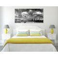 CANVAS PRINT UNIQUE LONDON AND THE RIVER THAMES IN BLACK AND WHITE - BLACK AND WHITE PICTURES - PICTURES