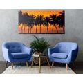 CANVAS PRINT SUNSET OVER PALM TREES - PICTURES OF NATURE AND LANDSCAPE - PICTURES