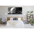 CANVAS PRINT FANTASY LANDSCAPE IN BLACK AND WHITE - BLACK AND WHITE PICTURES - PICTURES