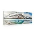 CANVAS PRINT LAKE NEAR A MAGNIFICENT MOUNTAIN - PICTURES OF NATURE AND LANDSCAPE - PICTURES