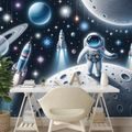 SAMOLEPÍCÍ TAPETA DĚTSKÝ VESMÍR S ASTRONAUTY - DĚTSKÉ TAPETY - TAPETY