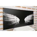 CANVAS PRINT BLACK AND WHITE ANGEL WINGS - BLACK AND WHITE PICTURES - PICTURES