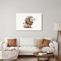 QUADRO SU TELA – LEONE CARINO NELLA NATURA - QUADRI PER BAMBINI ANIMALI - STAMPE E QUADRI