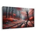 OBRAZ CESTA RUDÝM LESEM - OBRAZY LES - OBRAZY