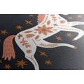 CANVAS PRINT FAIRY-TALE UNICORN WITH A FOLKLORE TOUCH - CHILDRENS PICTURES - PICTURES