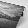 WALL MURAL BLACK AND WHITE LAKE IN THE EARLY EVENING - BLACK AND WHITE WALLPAPERS - WALLPAPERS