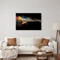 WANDBILD GITARRE IM BUNTEN RAUCH - MUSIKBILDER - BILDER