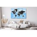 DECORATIVE PINBOARD MODERN WORLD MAP - PICTURES ON CORK - PICTURES