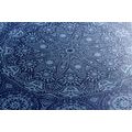 CANVAS PRINT ORNAMENTAL MANDALA WITH LACE IN BLUE COLOR - PICTURES FENG SHUI - PICTURES