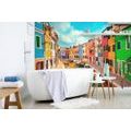WALL MURAL PASTEL HOUSES IN A SMALL TOWN - WALLPAPERS CITIES - WALLPAPERS