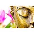 WANDBILD GOLDENES GESICHT VON BUDDHA - BILDER MIT FENG SHUI-MOTIVEN - BILDER